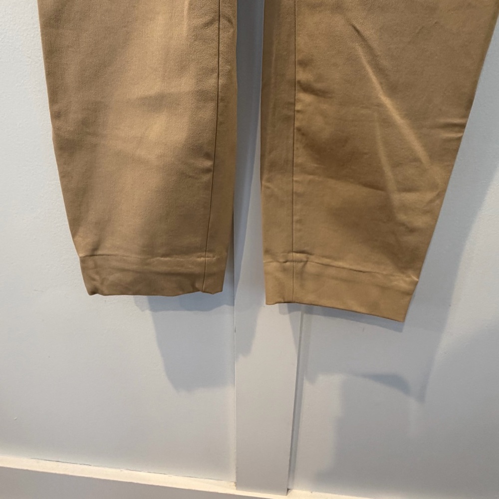 Everlane Women's Bi-Stretch Work Pants Mid Rise Slim Leg Cornstalk Tan Beige 12 - Picture 4 of 7